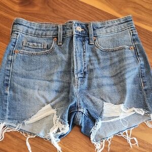 Old Navy OG Straight Distressed Light Blue Denim Shorts